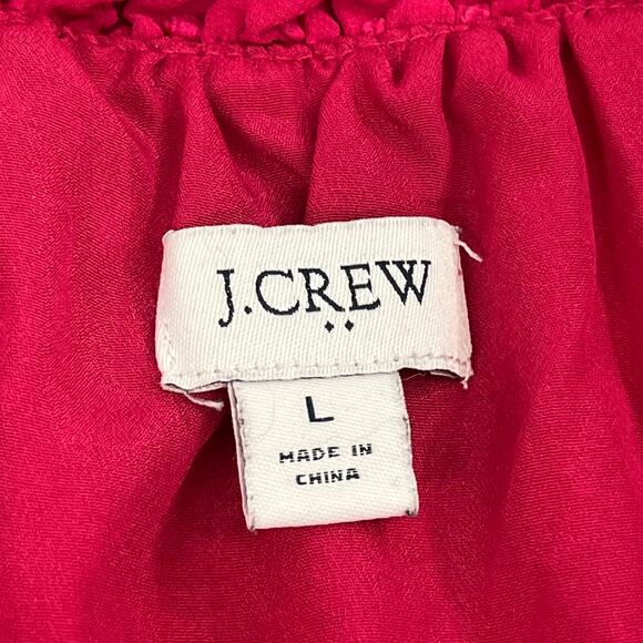 J.Crew Pink Flutter Sleeve Clip Swiss Dot Lined Flowy V Neck Button Shirt Blouse - Picture 6 of 10